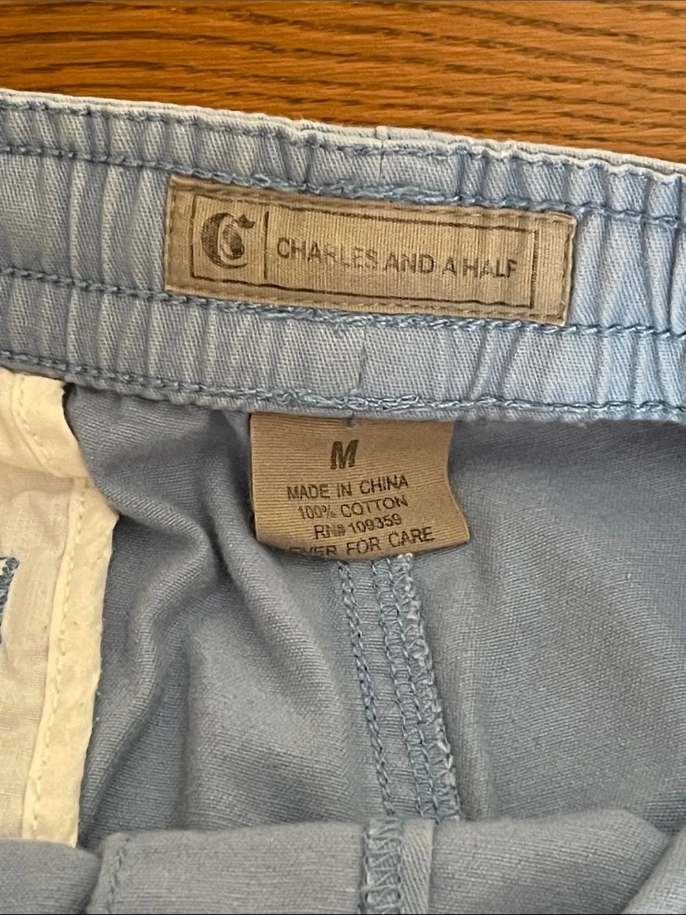 Men's Light Blue Shorts with Drawstring